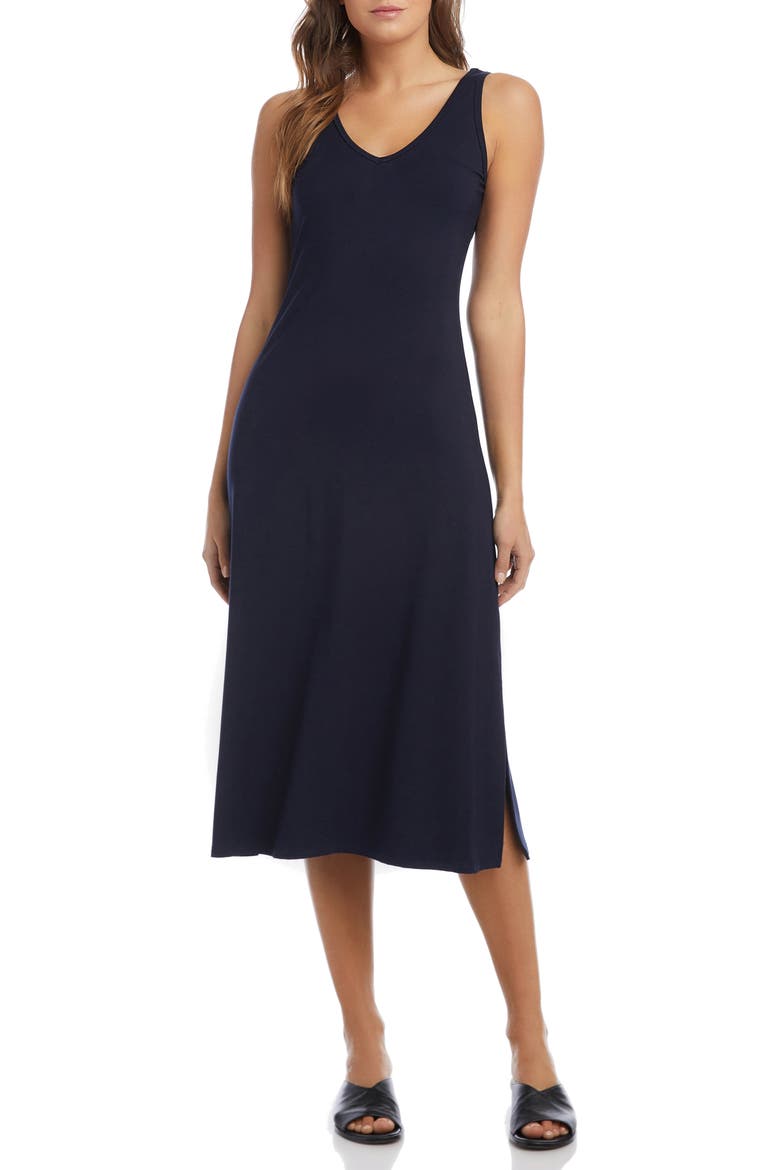 Brigitte Sleeveless Midi Dress, Alternate, color, NAVY