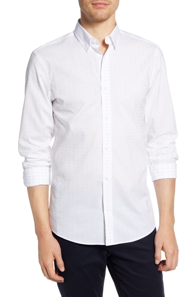 NORDSTROM MEN'S SHOP Trim Fit Non-Iron Button-Up Shirt, Main, color, 