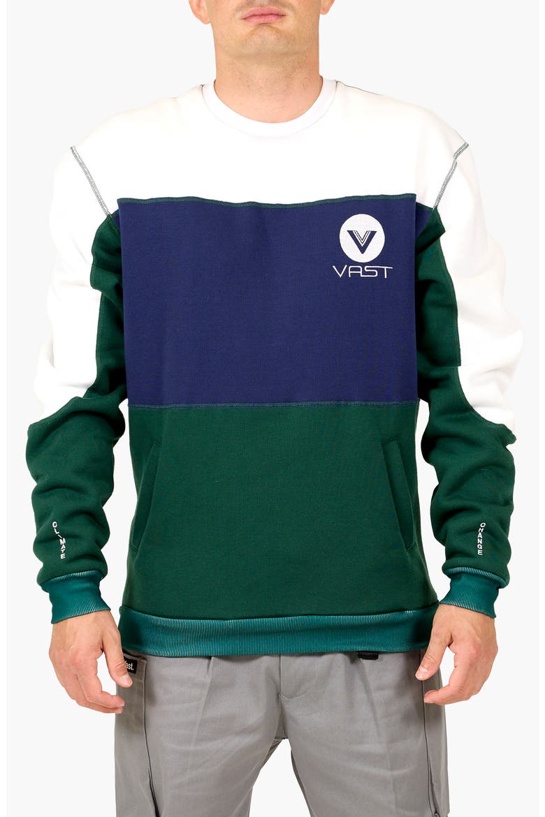 Color Block Sweatshirt, Main, color, WHITE MULTI