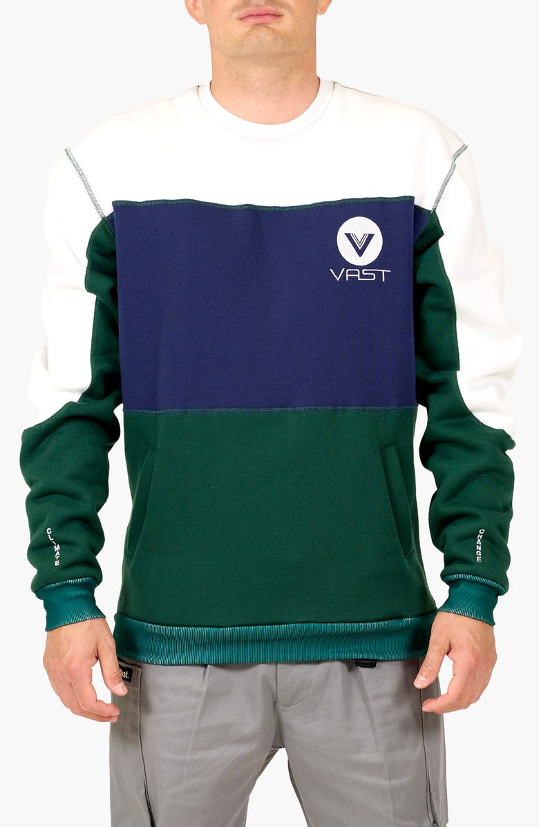 VAST Color Block Sweatshirt, Main, color, White Multi