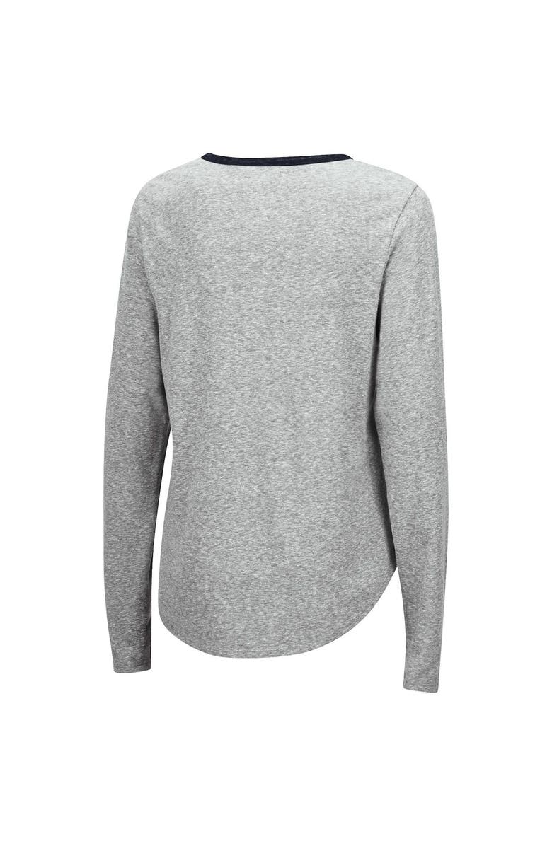 COLOSSEUM Women's Colosseum Heathered Gray West Virginia Mountaineers Sundial Tri-Blend Long Sleeve Lace-Up T-Shirt, Alternate, color, 