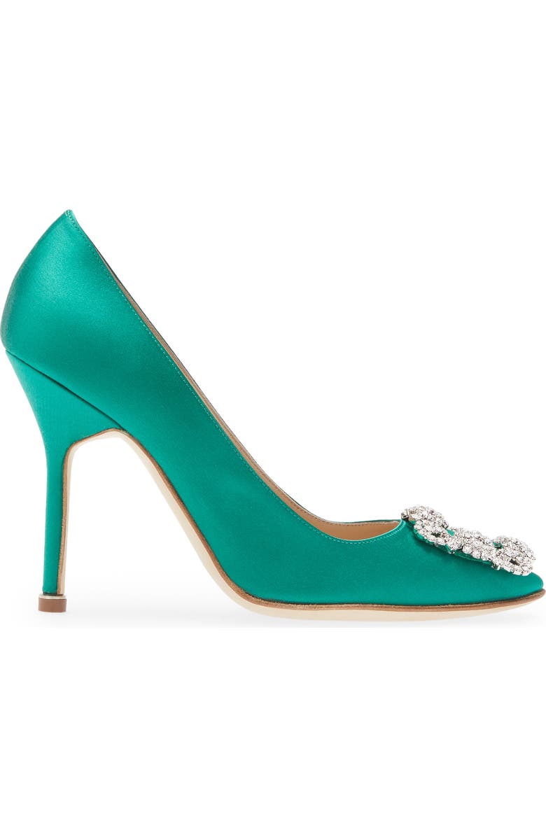 Manolo Blahnik Hangisi Crystal Buckle Pump, Alternate, color,