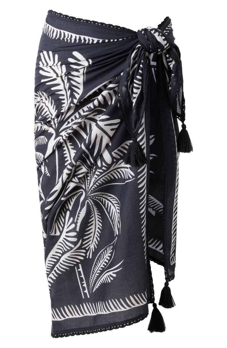 Magicsuit<sup>®</sup> Hearts of Palm Cotton Pareo, Alternate, color, Black/ Multi