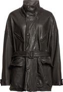 NACKIYÈ Oversize Belted Leather Coat