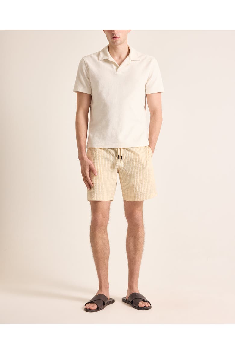 Sonoran Seersucker Relaxed Fit Seersucker Stripe Shorts, Main, color, BISCUIT/LATTE STRIPE