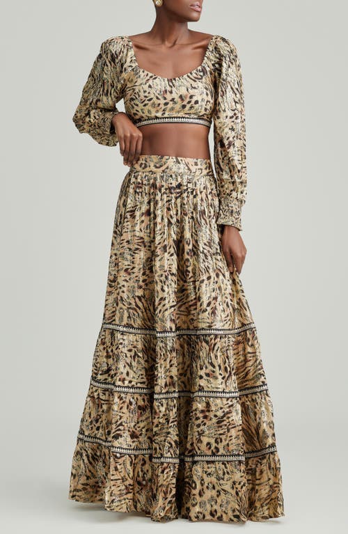 Holichic Kiara Metallic Leopard Print Lehenga Set