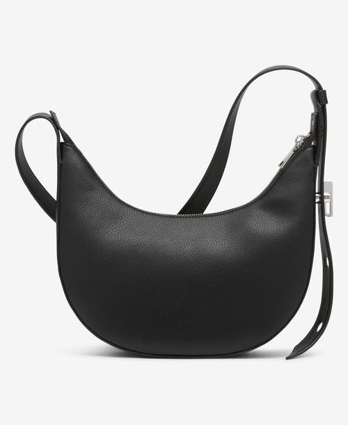 Dkny Bleeker Small Leather Crossbody In Black/silver