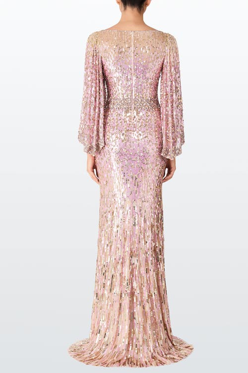 Jenny Packham Ines Sequin-embellished Dress In Pink
