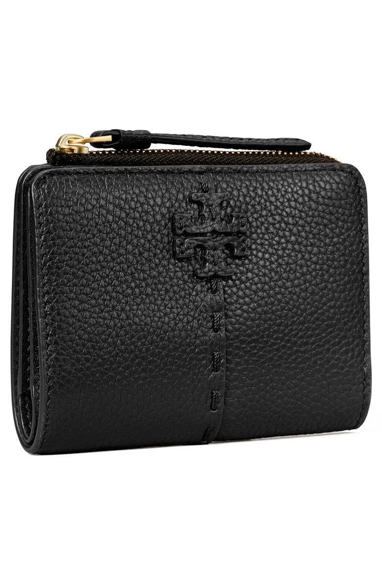 Tory Burch McGraw Zip Bifold Wallet, Alternate, color, Black