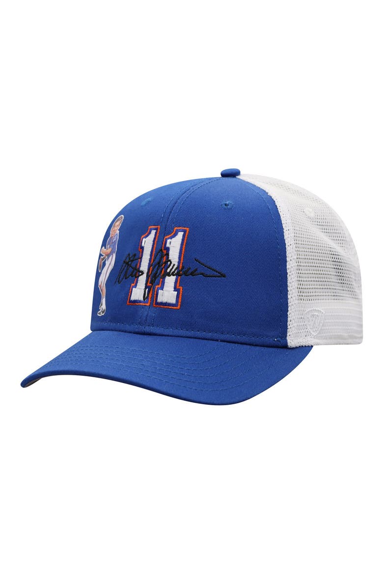 Men's Top of the World Steve Spurrier Royal/White Florida Gators Ring of Honor Trucker Snapback Hat, Alternate, color, ROYAL