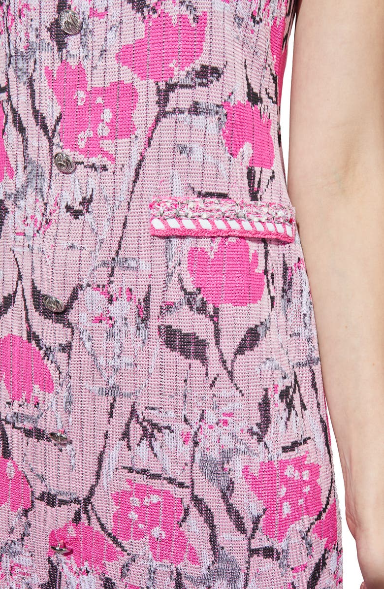 Ming Wang Floral Sheath Minidress, Alternate, color, Perfect Pink Multi