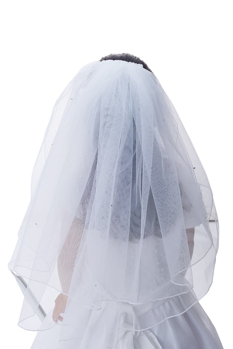 Crown & Removable Veil, Alternate, color, WHITE