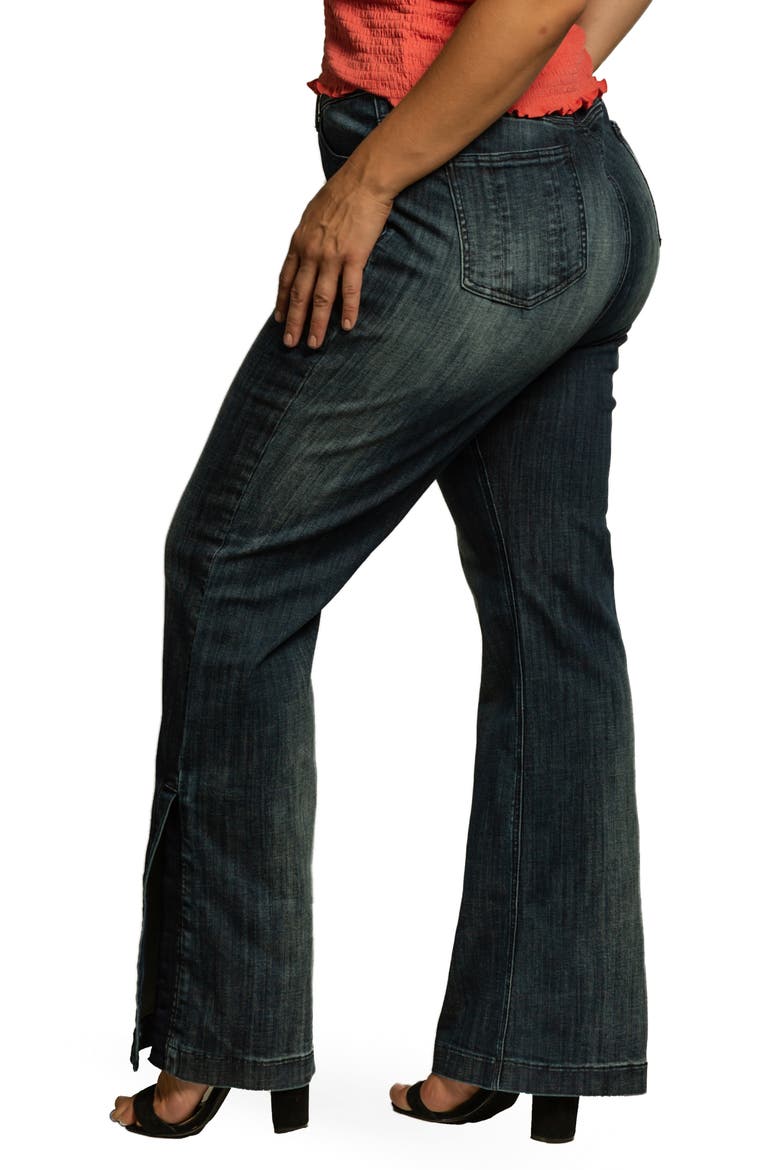 High Waist Slit Hem Wide Leg Jeans, Alternate, color, 3219UNFORGV