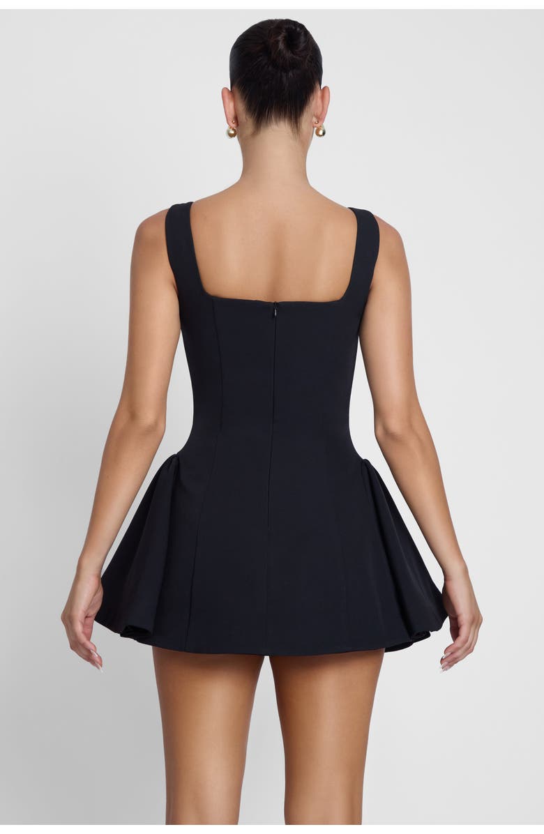 LEAU Ysabelle Babydoll Corset Mini Dress, Alternate, color, Black