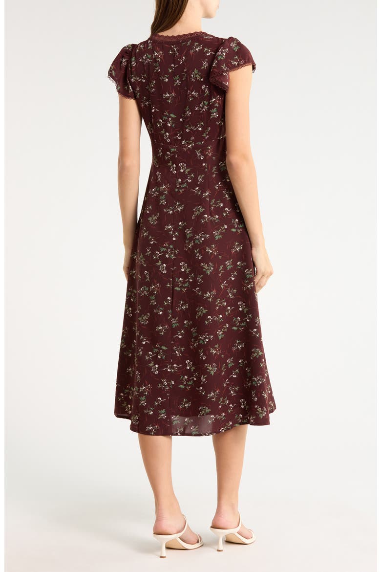 Plaid Cowl Neck Minidress, Alternate, color, BROWN FLORAL