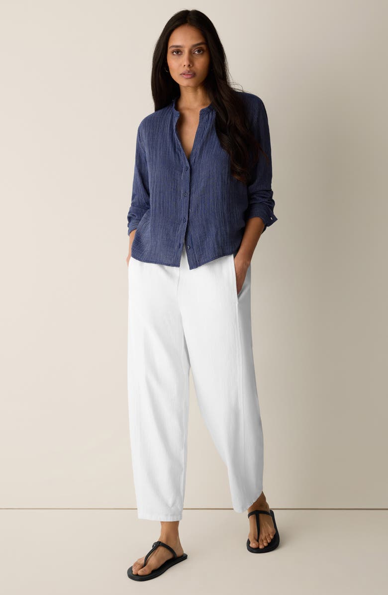 Eileen Fisher Stripe Organic Cotton Button-Up Shirt, Alternate, color,