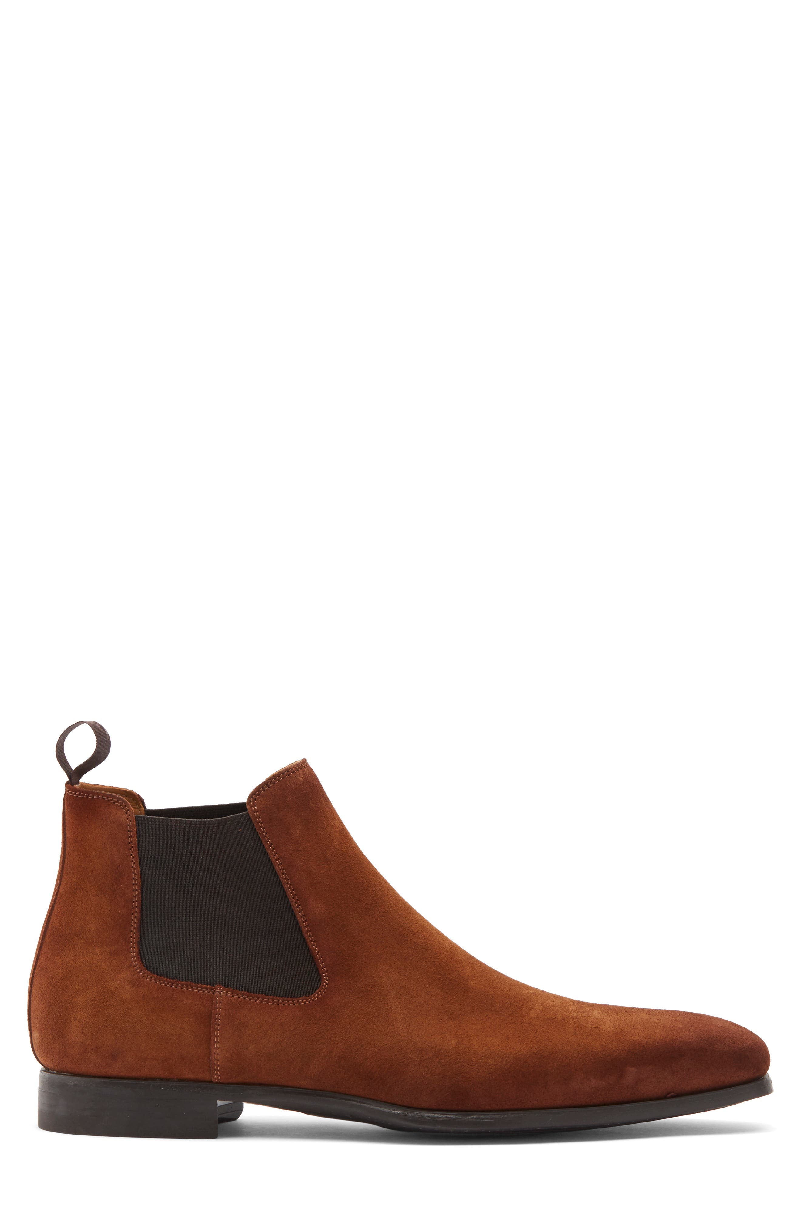 Magnanni Shaw Suede Chelsea Boot, Alternate, color, Cognac