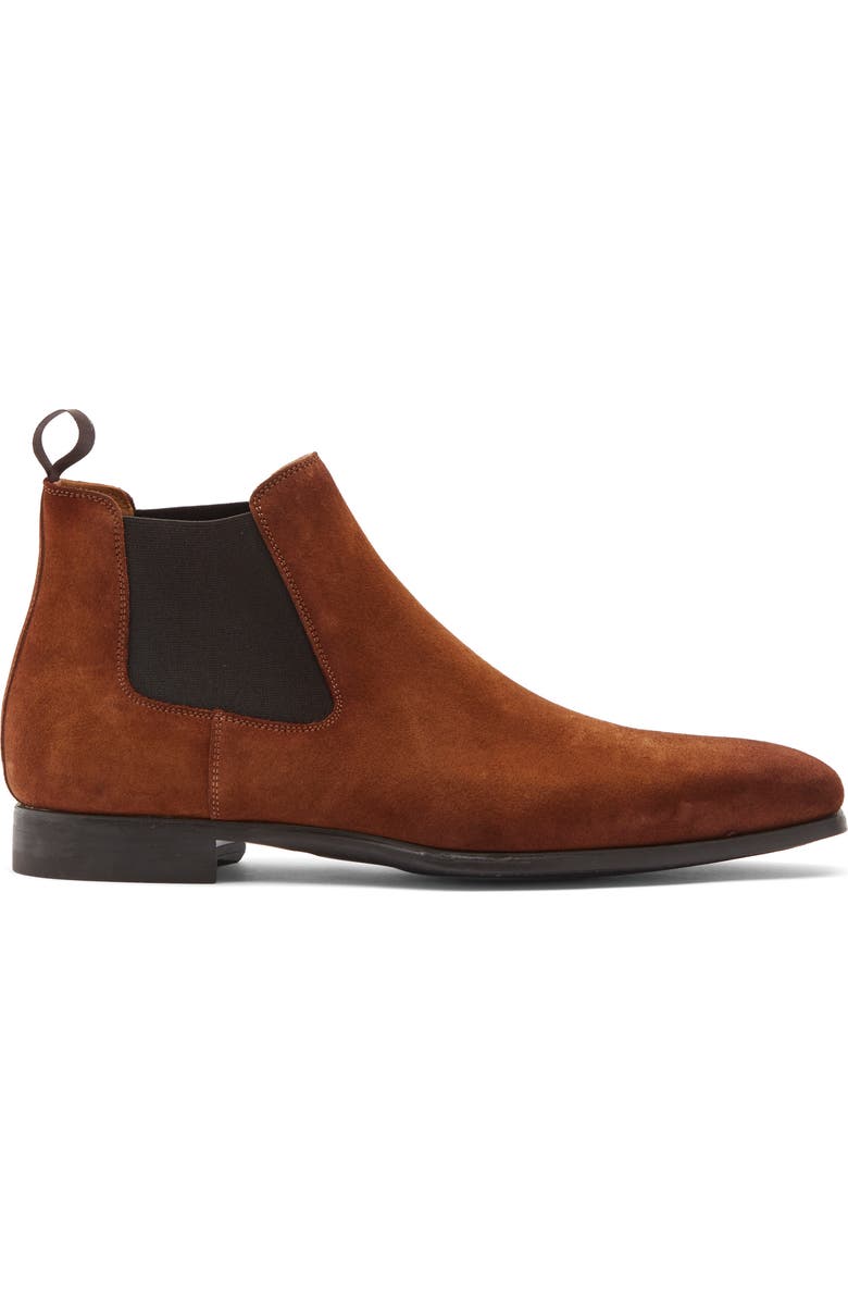 Magnanni Shaw Suede Chelsea Boot, Alternate, color, Cognac