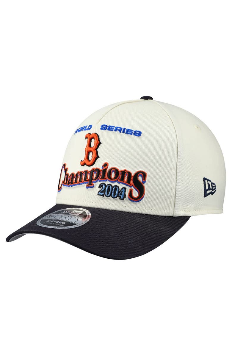 New Era Men's New Era  Cream/Navy Boston Red Sox World Series 9FORTY M-Crown A-Frame Adjustable Hat, Alternate, color, Cream