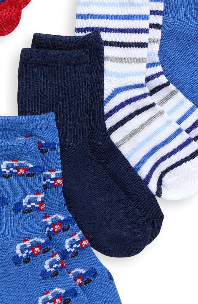 Capelli New York Kids' Emergency Crews Assorted 10-Pack Crew Socks, Alternate, color, Blue Combo