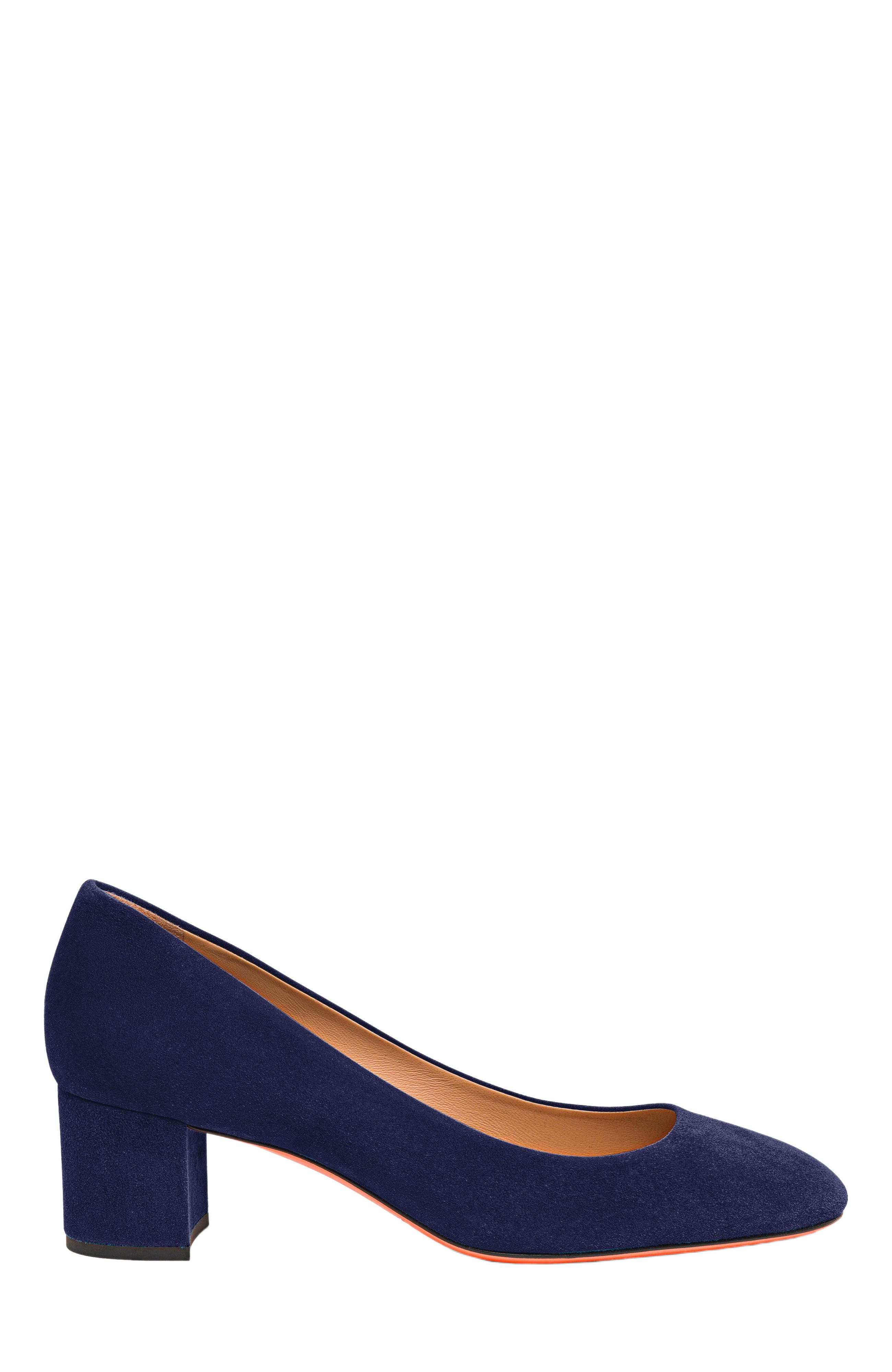 Santoni Women's  suede low-heel pump, Alternate, color, Blue