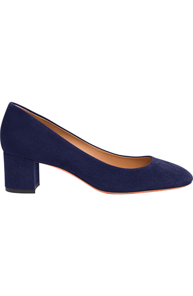 Santoni Women's suede low-heel pump, Alternate, color, Blue