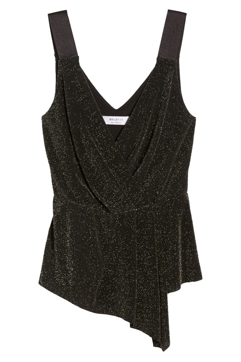 Lauren Metallic Drape Top, Alternate, color, GOLD