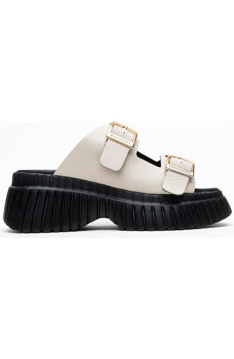 Forever & Always Shoes Joanes Leather Two-Strap Platform Sandal, Alternate, color, Light Beige Leather