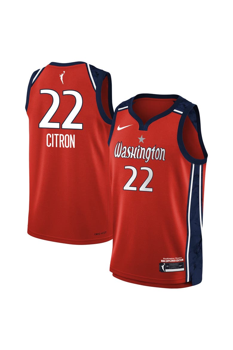 Youth Nike Sonia Citron Red Washington Mystics Explorer Edition Jersey, Main, color, Red