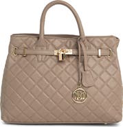 Badgley Mischka Collection Large Diamond Quilted Tote Bag