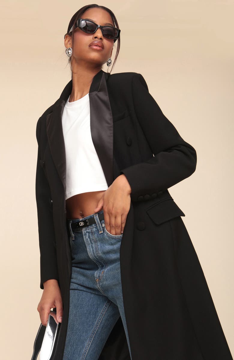 Avec Les Filles Tuxedo Hourglass Tailored Coat, Alternate, color, 