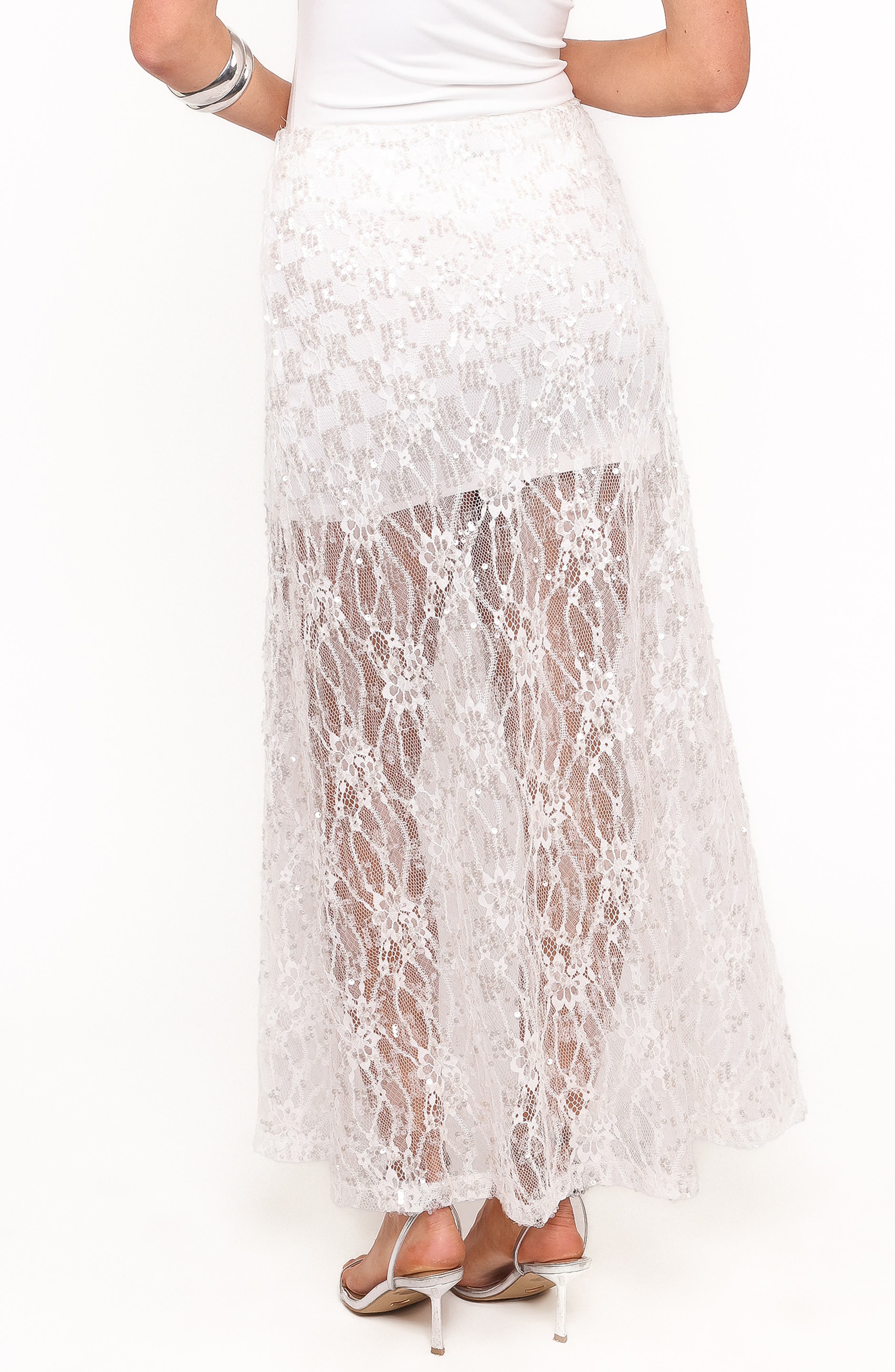 Yonder Sequin Lace Maxi Skirt - image 2
