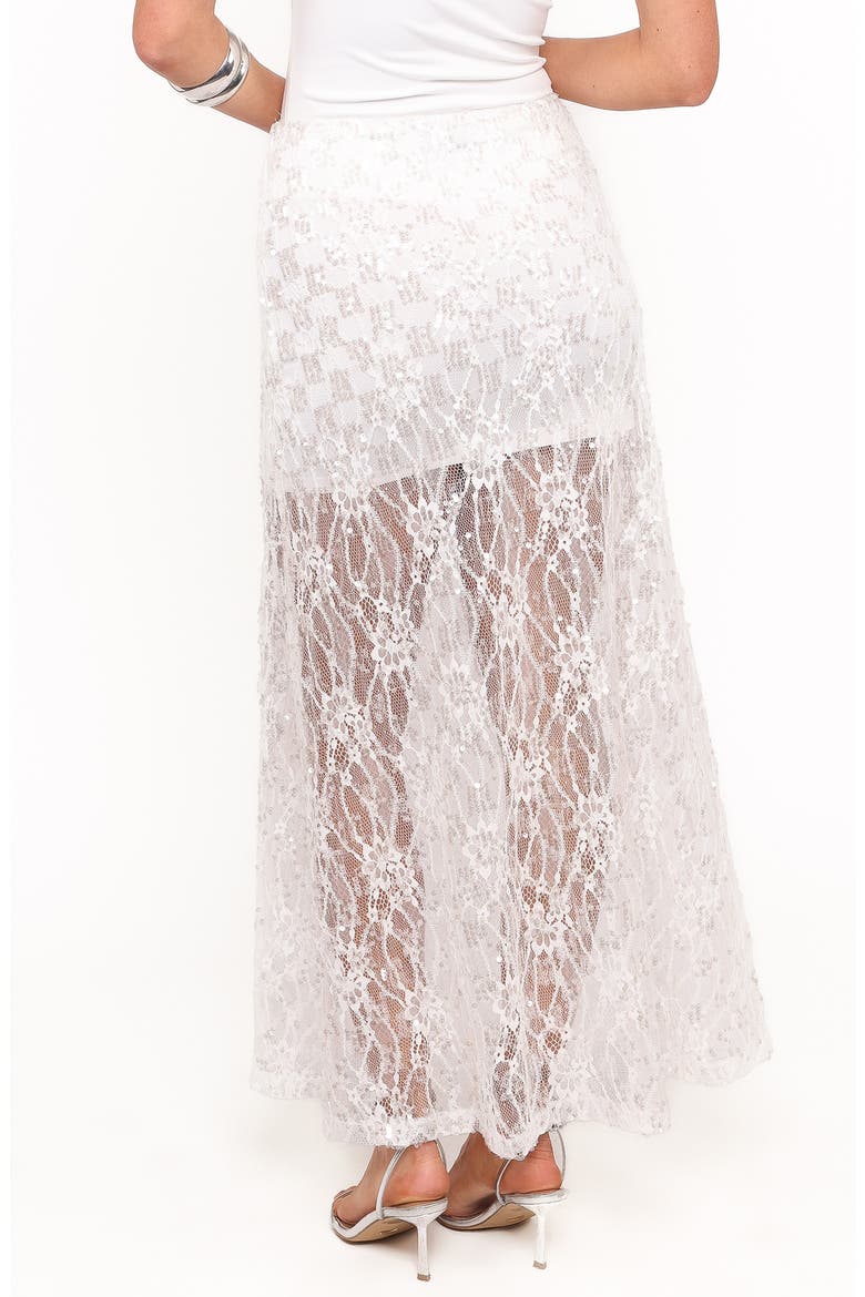 Yonder Sequin Lace Maxi Skirt, Alternate, color, WHITE