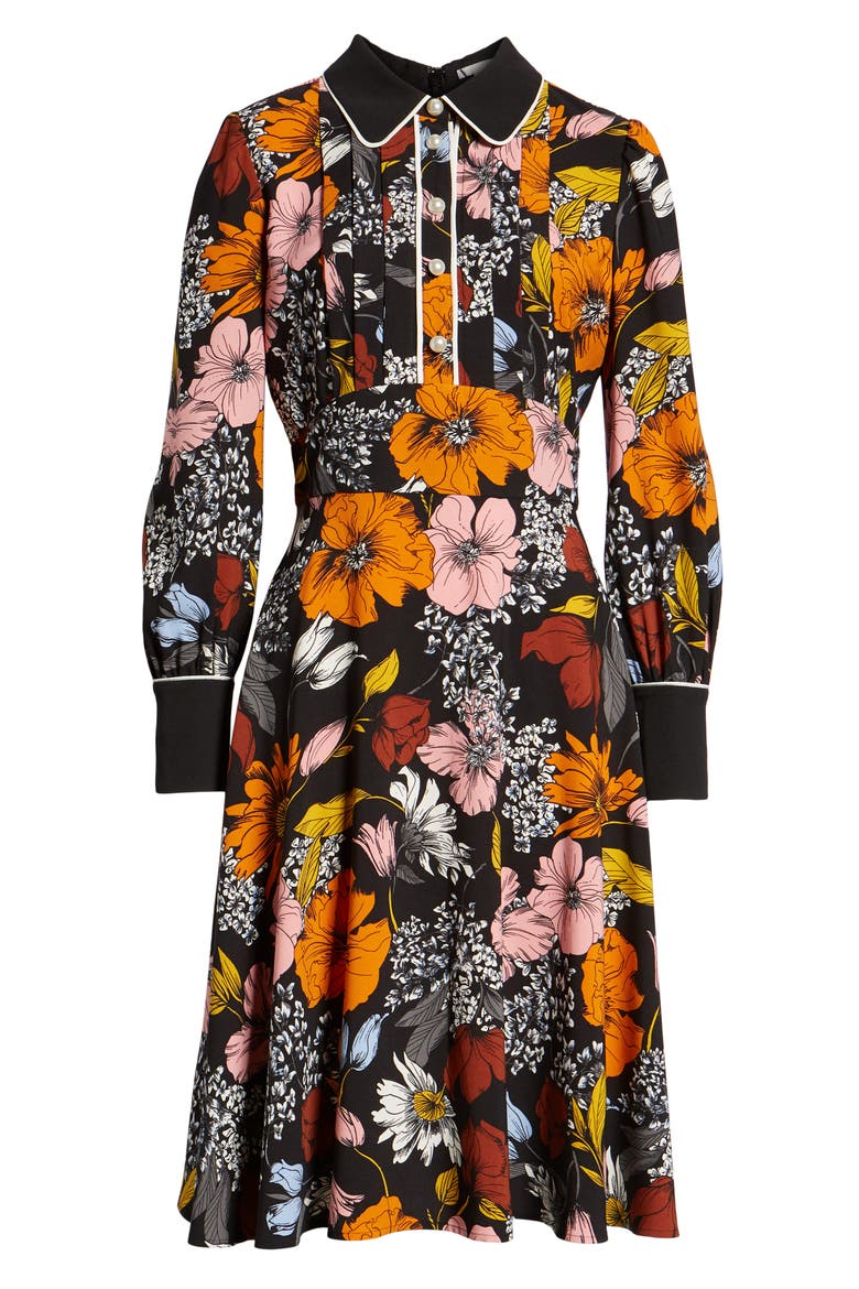 x Atlantic-Pacific Floral Print A-Line Dress, Alternate, color, BLACK EADIE FLORAL