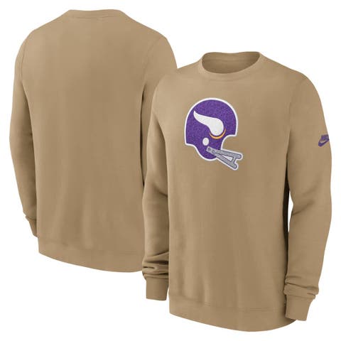 Men's Nike Tan Minnesota Vikings Swing Pass Rewind Club Pullover Sweatshirt