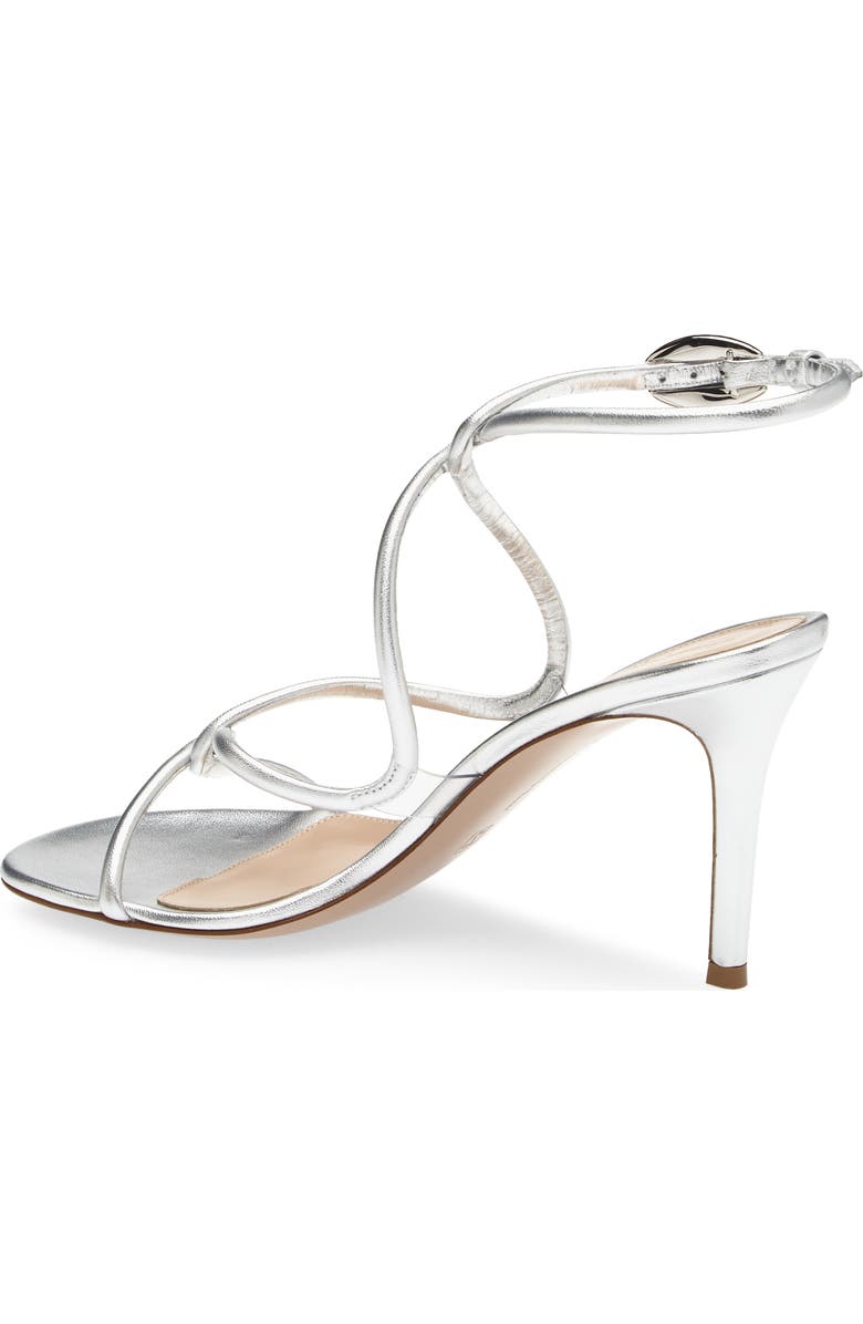Gianvito Rossi Black Mamba Sandal, Alternate, color, Silver Trasp