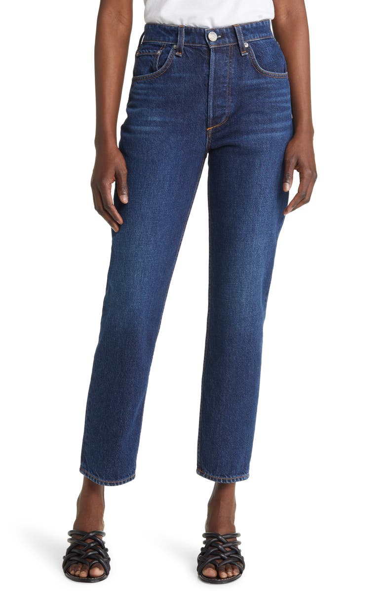 rag & bone Nina High Waist Ankle Cigarette Jeans, Main, color, Cambria