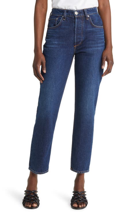 Nina High Waist Ankle Cigarette Jeans (Cambria)