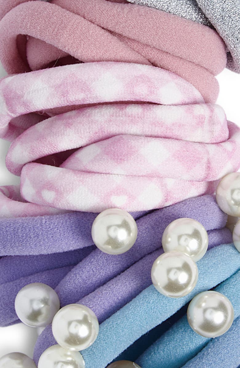 Capelli New York 35-Piece Hosiery Ponytail Holders, Alternate, color, Pink Pastel Combo