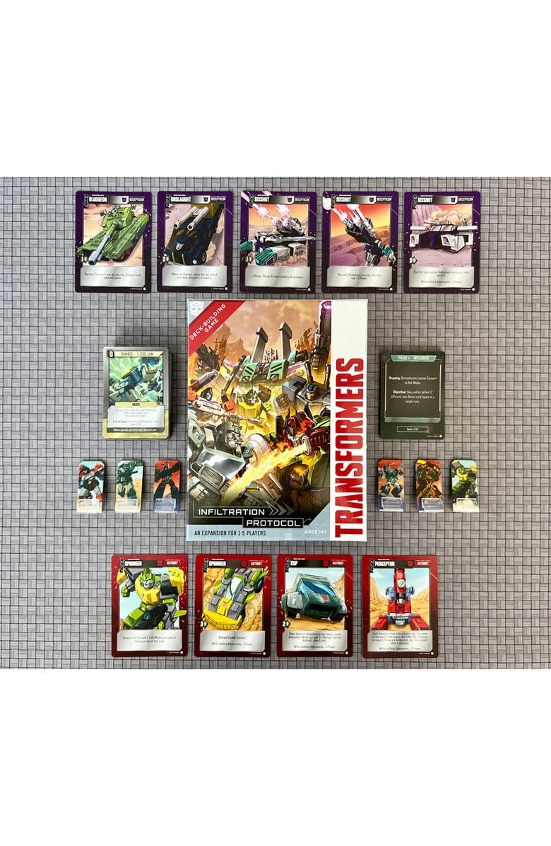 Renegade Games Studio Transformers Deckbuilding Game Infiltration Protocol Expansion 14+, Alternate, color, Multicolored