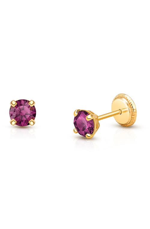 Tiny Blessings 14K Gold 4mm Crystal Birthstone Studs Screw Back Earrings in February  product