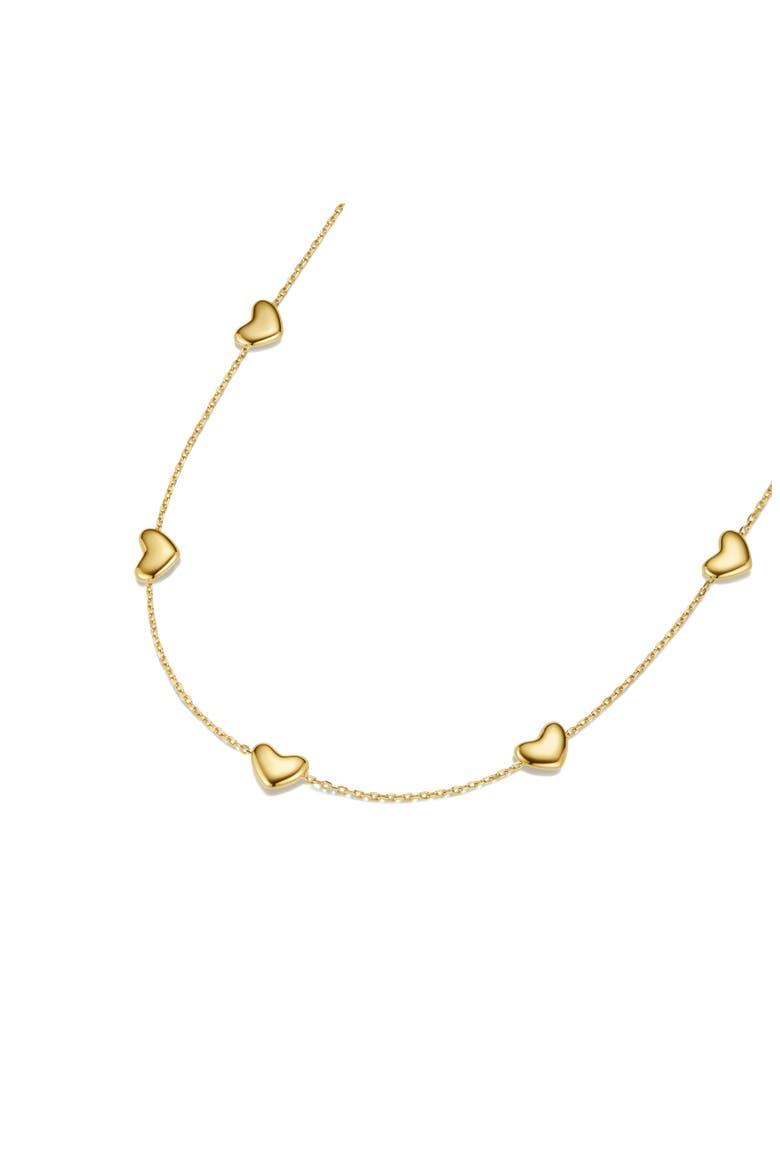 Bubble Heart Charm Necklace, Alternate, color, GOLD