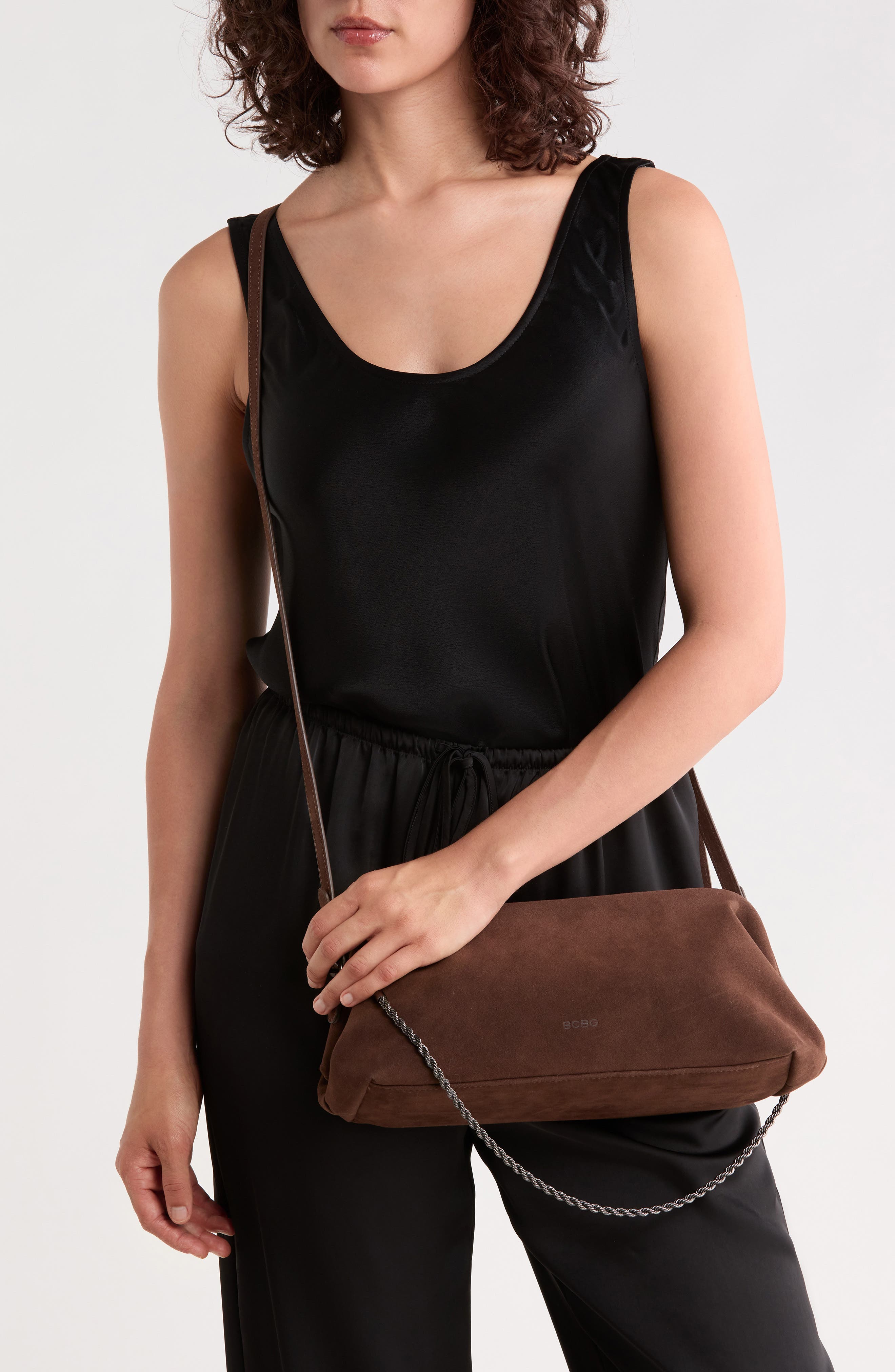 East/West Shoulder Bag, Alternate, color, CHOCOLATE