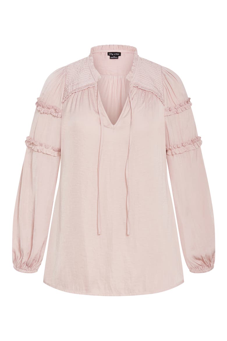Ruffle Puff Sleeve<br />Peasant Blouse, Alternate, color, CUPCAKE