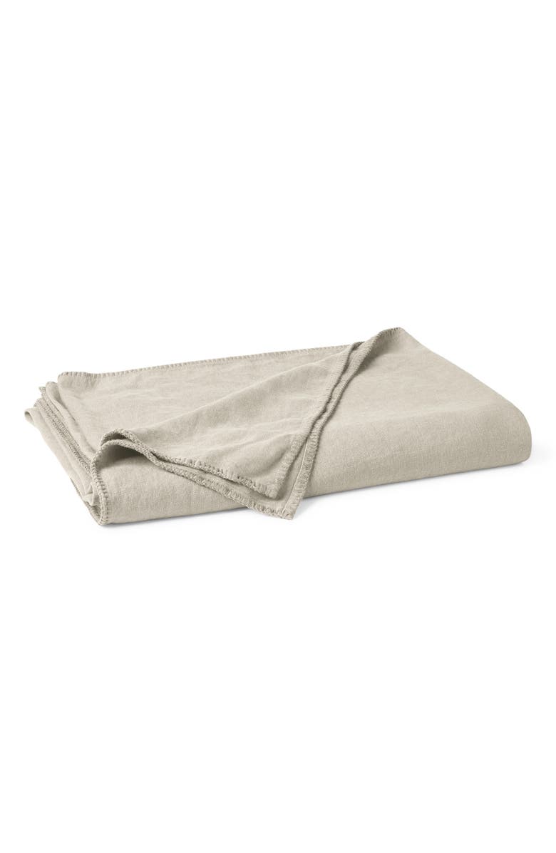 Coyuchi Helena Organic Linen Blanket, Main, color, Sand