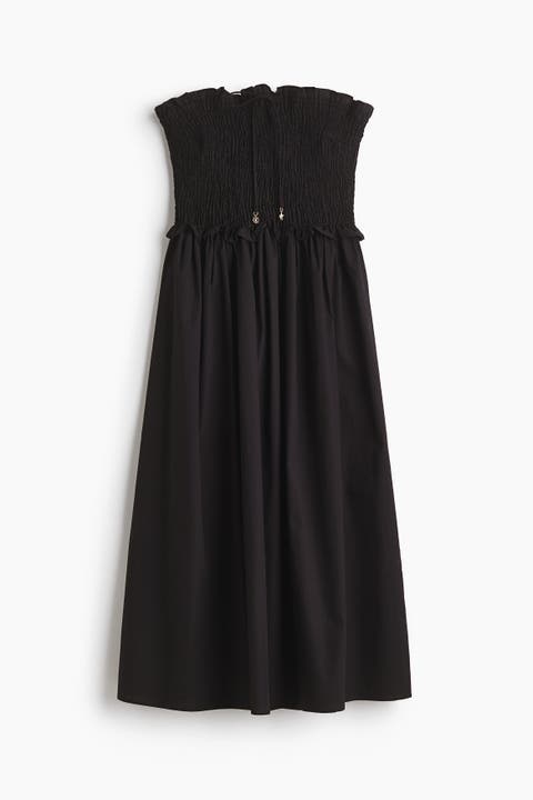Smocked-bodice Bandeau Dress