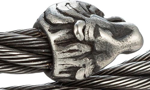 Eye Candy Los Angeles Lion Wire Beacelet In Silver