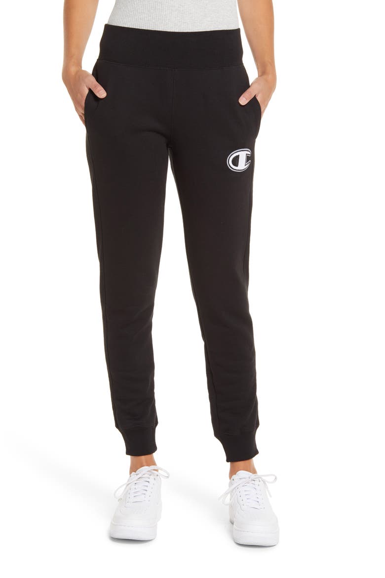 Fleece Joggers, Main, color, BLACK
