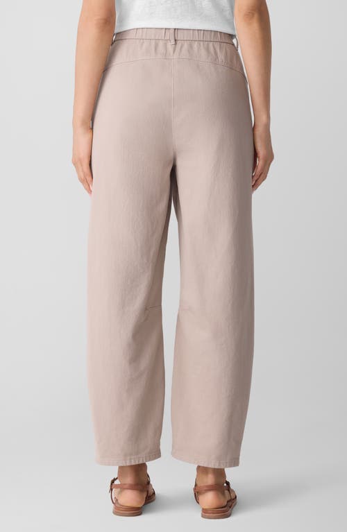 Eileen Fisher Organic Cotton Ankle Barrel Leg Pants In Neutral