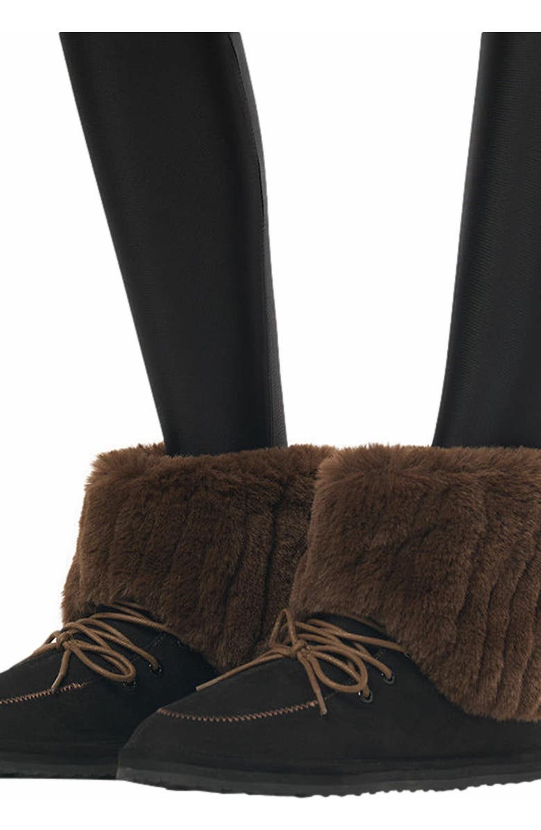 WeWoreWhat Fold Over Fur Bootie, Alternate, color,
